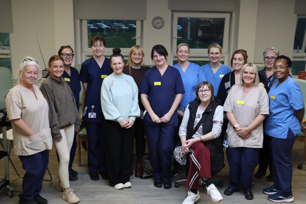 Hartlepool chemotherapy team stood in a large group. 
