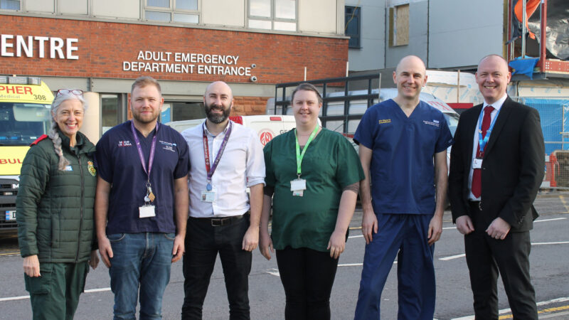 Staff stood outside new urgent treatment centre.