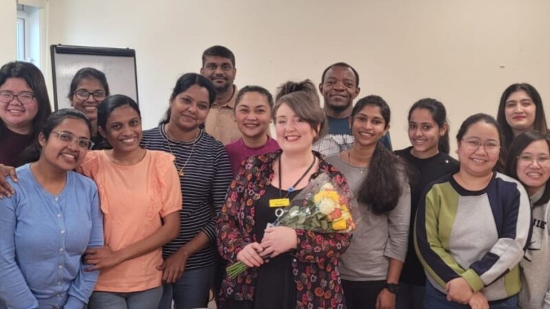 Becky Johnson with a group of international nurses.