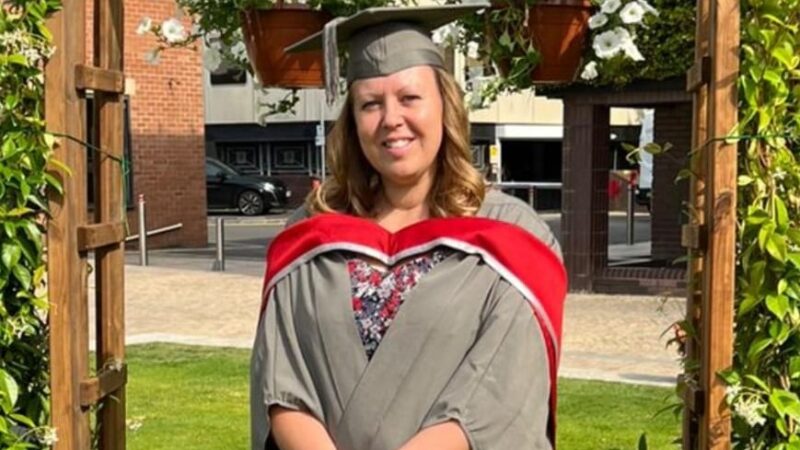 Lisa Tomlinson at her graduation.