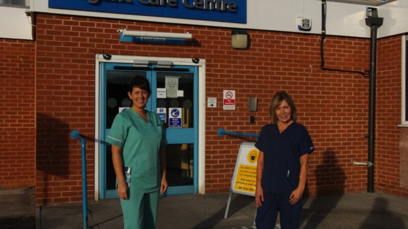 Staff outside Hartlepool's urgent care centre.